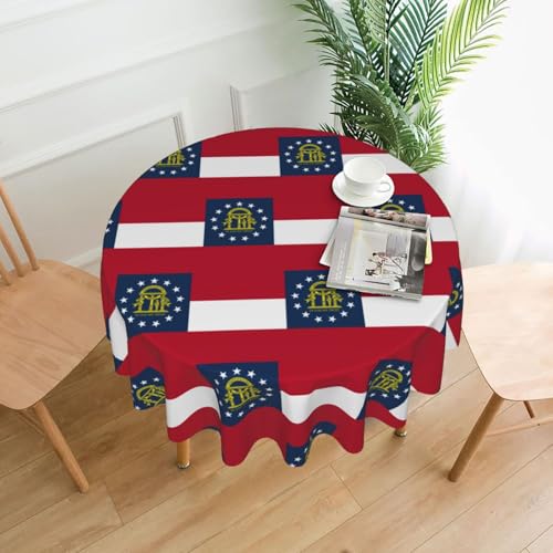 LEVNDIEJ Runde Tischdecke mit Georgia-Flaggen-Druck, für drinnen und draußen, Picknick-Tischdecke, Küche, Terrasse, Party von LEVNDIEJ