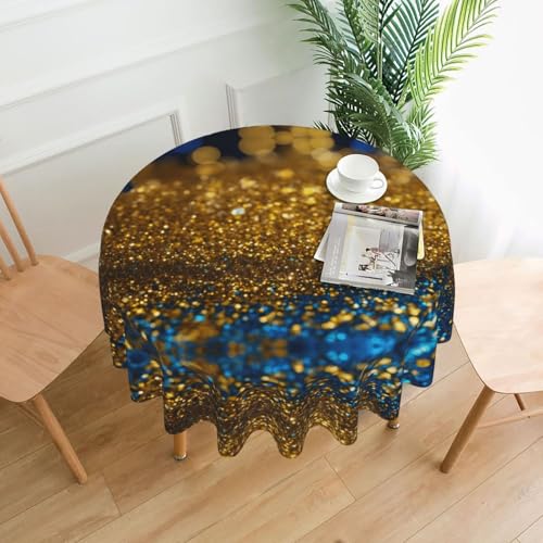 LEVNDIEJ Runde Tischdecke mit Glitzermuster, für drinnen und draußen, Picknick-Tischdecken, Küche, Terrasse, Party von LEVNDIEJ