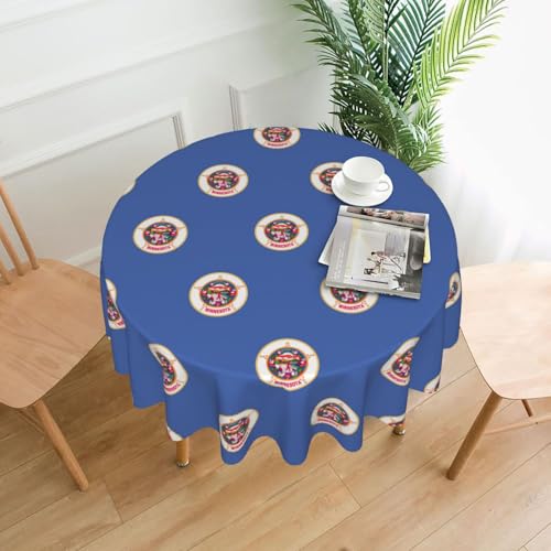 LEVNDIEJ Runde Tischdecke mit Minnesota-Flaggen-Druck, für drinnen und draußen, Picknick-Tischdecken, Küche, Terrasse, Party von LEVNDIEJ