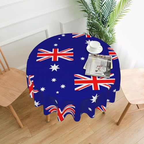 LEVNDIEJ Runde Tischdecke mit australischer Flagge, für drinnen und draußen, Picknick-Tischdecke, Küche, Terrasse, Party von LEVNDIEJ