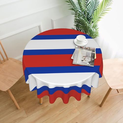 LEVNDIEJ Runde Tischdecke mit russischer Flagge, für drinnen und draußen, Picknick-Tischdecke, Küche, Terrasse, Party von LEVNDIEJ