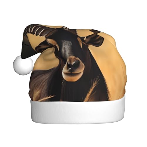 LEVNDIEJ Sable Antelope Weihnachtsmannmütze, Erwachsene, Weihnachtsmütze, Urlaub für Unisex, Weihnachtsmütze für Neujahr, festliche Party von LEVNDIEJ