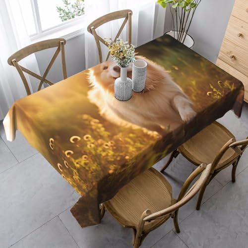LEVNDIEJ Tischdecke mit Hundemotiv, für drinnen und draußen, Esstischdecke für Cafés, Partys, Hochzeiten von LEVNDIEJ