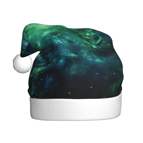 LEVNDIEJ Weihnachtsmütze, Galaxie, Grün, für Erwachsene, Weihnachtsmütze, Urlaub für Unisex, Weihnachtsmütze für Neujahr, festliche Party von LEVNDIEJ