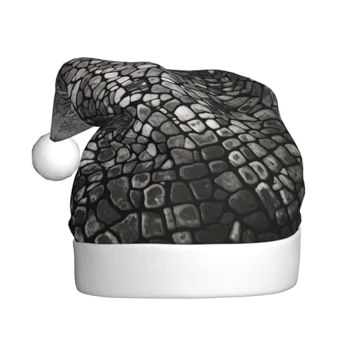 LEVNDIEJ Weihnachtsmütze, Mosaik-Motiv, schwarz, Schatten, Erwachsene, Weihnachtsmütze, Urlaub für Unisex, Weihnachtsmütze für Neujahrsparty von LEVNDIEJ