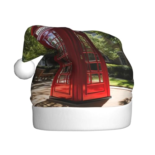 LEVNDIEJ Weihnachtsmütze für Erwachsene, Motiv: Londoner Straße, Weihnachtsmannmütze, Feiertag, Unisex, Weihnachtsmütze für Neujahr, festliche Party von LEVNDIEJ