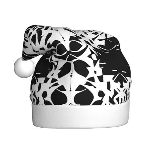 LEVNDIEJ Weihnachtsmütze für Erwachsene, Weihnachtsmütze, Unisex, Weihnachtsmütze für Neujahr, festliche Party, Schwarz und Weiß von LEVNDIEJ