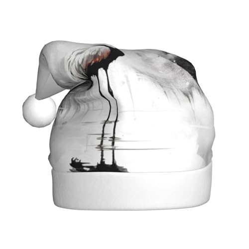 LEVNDIEJ Weihnachtsmütze mit Flamingos, für Erwachsene, Weihnachtsmütze, Urlaub für Unisex, Weihnachtsmütze für Neujahrsparty von LEVNDIEJ