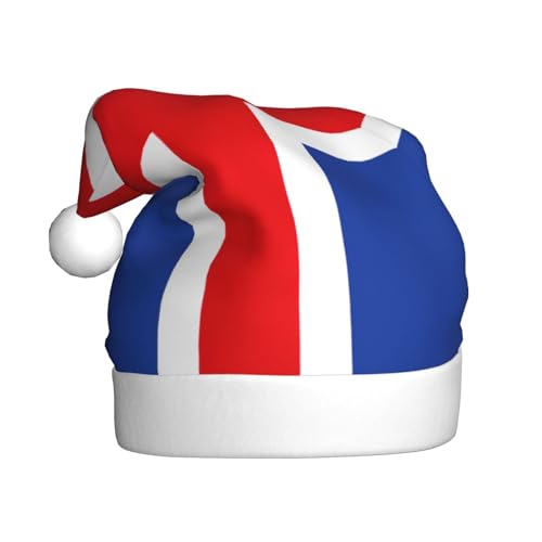 LEVNDIEJ Weihnachtsmütze mit Island-Flagge für Erwachsene, Weihnachtsmütze, Urlaub für Unisex, Weihnachtsmütze für Neujahrsparty von LEVNDIEJ
