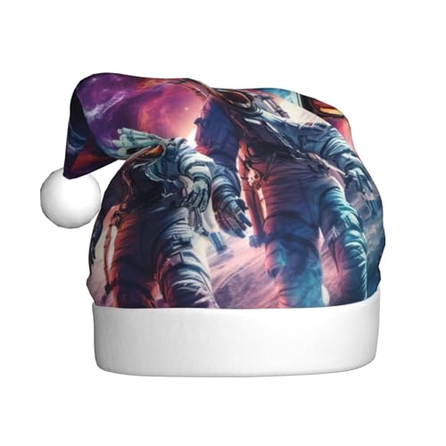 LEVNDIEJ Weihnachtsmütze mit Planeten und Astronauten Galaxie, Erwachsene, Weihnachtsmütze, Feiertag für Unisex, Weihnachtsmütze für Neujahrsparty von LEVNDIEJ