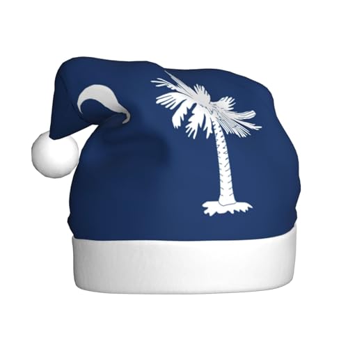 LEVNDIEJ Weihnachtsmütze mit South Carolina-Flagge, für Erwachsene, Weihnachtsmütze, Feiertag für Unisex, Weihnachtsmütze für Neujahrsparty von LEVNDIEJ