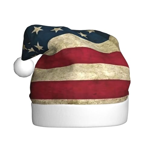 LEVNDIEJ Weihnachtsmütze mit amerikanischer Flagge, Erwachsene, Weihnachtsmütze, Feiertag für Unisex, Weihnachtsmütze für Neujahrsparty von LEVNDIEJ