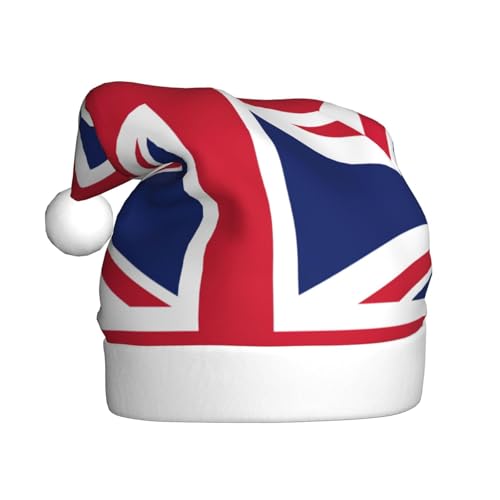 LEVNDIEJ Weihnachtsmütze mit britischer Flagge, Erwachsene, Weihnachtsmütze, Feiertag für Unisex, Weihnachtsmütze für Neujahr, festliche Party von LEVNDIEJ