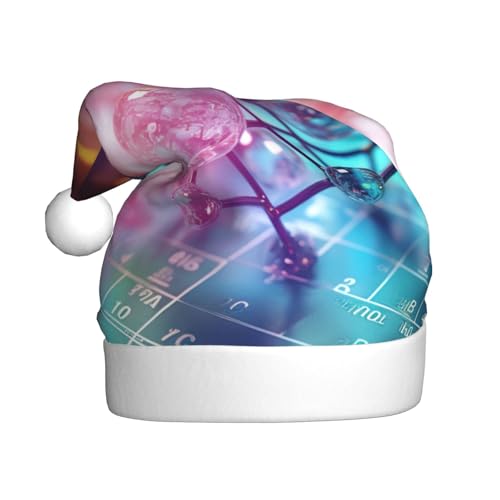 LEVNDIEJ Weihnachtsmütze mit chemischem Periodensystem, Erwachsene, Weihnachtsmütze, Feiertag für Unisex, Weihnachtsmütze für Neujahr, festliche Party von LEVNDIEJ