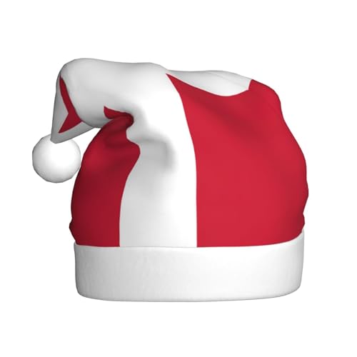 LEVNDIEJ Weihnachtsmütze mit dänischer Flagge, Erwachsene, Weihnachtsmütze, Feiertag für Unisex, Weihnachtsmütze für Neujahr, festliche Party von LEVNDIEJ