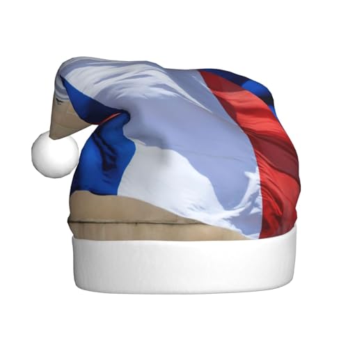 LEVNDIEJ Weihnachtsmütze mit französischer Flagge, Erwachsene, Weihnachtsmütze, Feiertag für Unisex, Weihnachtsmütze für Neujahrsparty von LEVNDIEJ