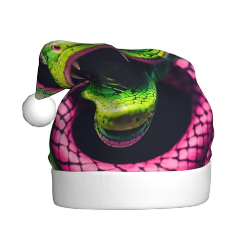 LEVNDIEJ Weihnachtsmütze mit grüner Schlange, für Erwachsene, Weihnachtsmütze, Unisex von LEVNDIEJ