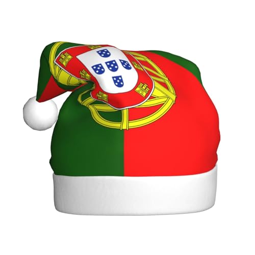 LEVNDIEJ Weihnachtsmütze mit portugiesischer Flagge, Erwachsene, Weihnachtsmütze, Feiertag für Unisex, Weihnachtsmütze für Neujahrsparty von LEVNDIEJ