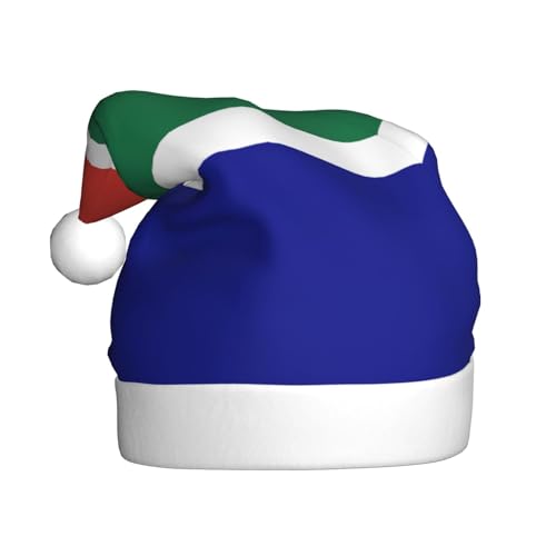 LEVNDIEJ Weihnachtsmütze mit südafrikanischer Flagge, Erwachsene, Weihnachtsmütze, Feiertag für Unisex, Weihnachtsmütze für Neujahrsparty von LEVNDIEJ