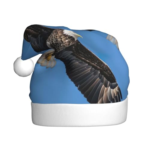 LEVNDIEJ Weißkopfseeadler Weihnachtsmannmütze, Erwachsene, Weihnachtsmütze, Urlaub für Unisex, Weihnachtsmütze für Neujahrsparty von LEVNDIEJ