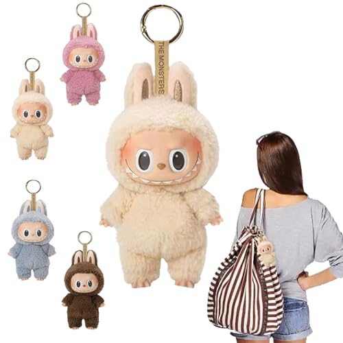 LEWBDF Labubu Plüsch Schlüsselanhänger, Labubu Kuscheltier, Labubu Monster Keychain, Labubu Plüsch Anhänger, Labubu Puppe, Labubu Plush Doll, Geschenke für Jungen und Mädchen(Farbe) von LEWBDF