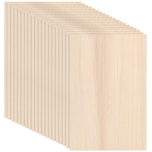 LEXININ 20 Stück 200 x 300 x 2 mm Lindenholz-Sperrholzplatten, Holzsperrholz, Bastelbrett, unlackierte Holzbretter für Kunsthandwerk von LEXININ