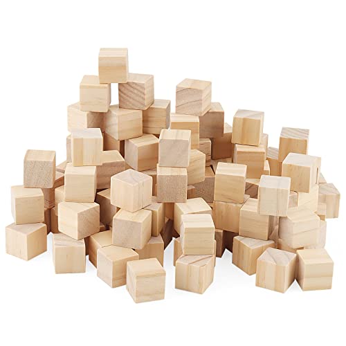 LEXININ 300 Stück kleine Holzwürfel, 2 cm natürliche, unlackierte Holzblöcke, leere quadratische Holzwürfel für Bastelarbeiten, DIY-Projekte von LEXININ