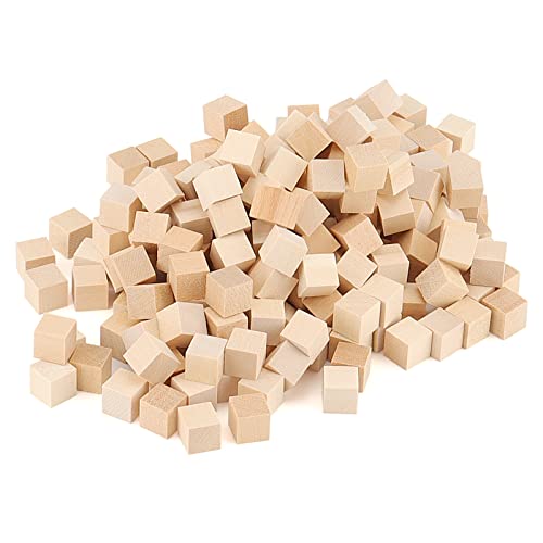 LEXININ 500 Stück 1 cm kleine Holzwürfel, 1 x 1 x 1 cm Mini-natürliche unlackierte Holzblöcke, blanko, quadratische Holzwürfel zum Basteln, DIY-Projekte von LEXININ