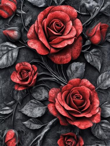 Blume Diamond Painting Rose Diamond Painting Erwachsene Kinder DIY 5D Vollbohrer Mosaikherstellung Stickerei Kreuzstich Diamanten Malerei Anfänger, Zimmer Deko Wohnzimmer Geschenke 70x95cm r7-35M Blume Diamond Painting Rose Diamond Painting Erwachsene Kinder DIY 5D Vollbohrer Mosaikherstellung Stickerei Kreuzstich Diamanten Malerei Anfänger, Zimmer Deko Wohnzimmer Geschenke 70x95cm r7-35M von LEYAUPGO