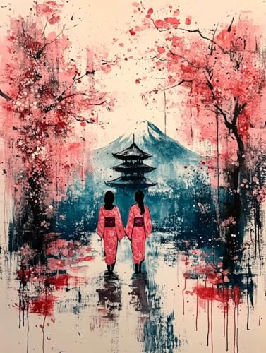 Japanische Frauen Diamond Painting Erwachsene Kinder, Landschaft Diamant Painting Bilder, 5D Vollbohrer Kristall Stickerei Kreuzstich Basteln Erwachsene für Home Wand Deko Wohnzimmer 70x95cm 7w-567 Japanische Frauen Diamond Painting Erwachsene Kinder, Landschaft Diamant Painting Bilder, 5D Vollbohrer Kristall Stickerei Kreuzstich Basteln Erwachsene für Home Wand Deko Wohnzimmer 70x95cm 7w-567 von LEYAUPGO