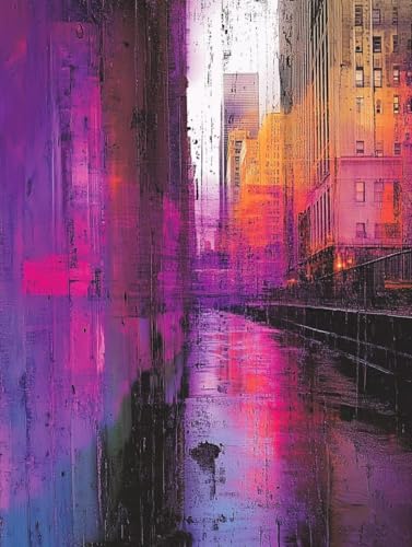 Landschaft Diamond Painting Stadt Diamond Painting Erwachsene Kinder DIY Vollbohrer Mosaikherstellung Stickerei Kreuzstich Diamanten Malerei Anfänger, Zimmer Deko Wohnzimmer Geschenke 70x95cm i7-18V von LEYAUPGO
