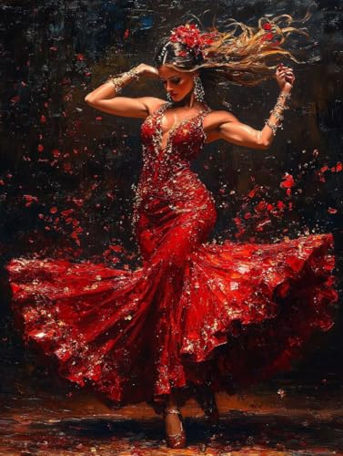 Mädchen Diamond Painting Erwachsene Kinder, Rotes Kleid Diamant Painting Bilder Set, 5D Vollbohrer Kristall Stickerei Kreuzstich Basteln, Home Wand Deko Wohnzimmer, Geschenke für Frauen 60x80cm 7r-395 Mädchen Diamond Painting Erwachsene Kinder, Rotes Kleid Diamant Painting Bilder Set, 5D Vollbohrer Kristall Stickerei Kreuzstich Basteln, Home Wand Deko Wohnzimmer, Geschenke für Frauen 60x80cm 7r-395 von LEYAUPGO