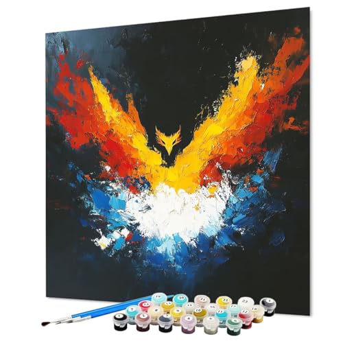Malen Nach Zahlen Erwachsene Abstrakt Malen Nach Zahlen Kunst Paint by Numbers mit Pinsel und Acrylfarben, DIY Bastelset Erwachsene Handgemalt Ölgemälde für Deko Asthetik 70 x 95 cm (Model-0836) von LEYAUPGO