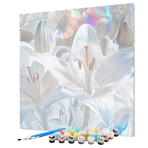 Malen Nach Zahlen Erwachsene Blume, Malen Nach Zahlen Kunst, DIY Basteln Erwachsene Handgemalt Ölgemälde Set mit Pinsel und Acrylfarbe für Deko Wohnzimmer, Geschenk für Frauen 80 x 110 cm (Model-0950) von LEYAUPGO