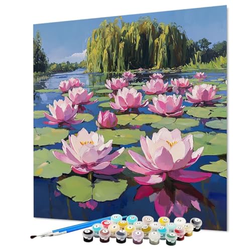 Malen Nach Zahlen Erwachsene Blume, Malen Nach Zahlen Landschaft, DIY Basteln Erwachsene Handgemalt Ölgemälde Set mit Pinsel und Acrylfarbe für Wand Deko, Geschenk für Frauen 30 x 40 cm (Model-0914) von LEYAUPGO