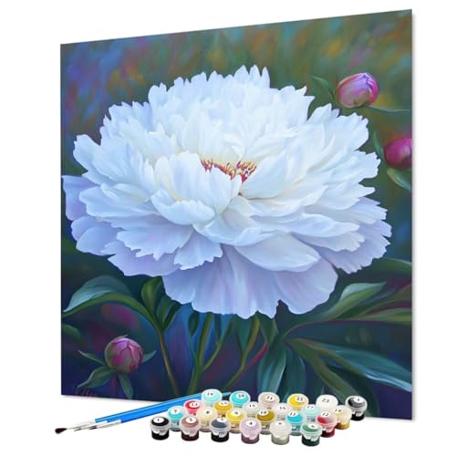 Malen Nach Zahlen Erwachsene Blume Malen Nach Zahlen Pflanze Paint by Numbers mit Pinsel und Acrylfarben, DIY Bastelset Erwachsene Handgemalt Ölgemälde für Zimmer Deko Asthetik 50 x 70 cm (Model-0396) von LEYAUPGO