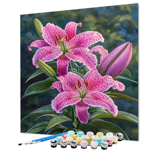 Malen Nach Zahlen Erwachsene Blume Malen Nach Zahlen Pflanze Paint by Numbers mit Pinsel und Acrylfarben, DIY Bastelset Erwachsene Handgemalt Ölgemälde für Zimmer Deko Asthetik 70 x 95 cm (Model-1270) von LEYAUPGO
