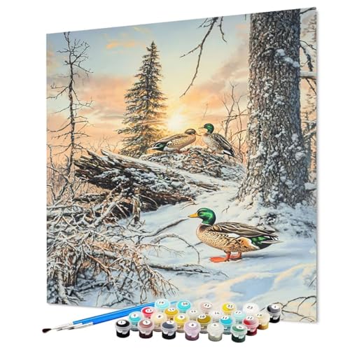 Malen Nach Zahlen Erwachsene Ente, Malen Nach Zahlen Tier, DIY Basteln Erwachsene Handgemalt Ölgemälde Set mit Pinsel und Acrylfarbe für Deko Wohnzimmer, Geschenk für Frauen 100 x 135 cm (Model-0727) von LEYAUPGO