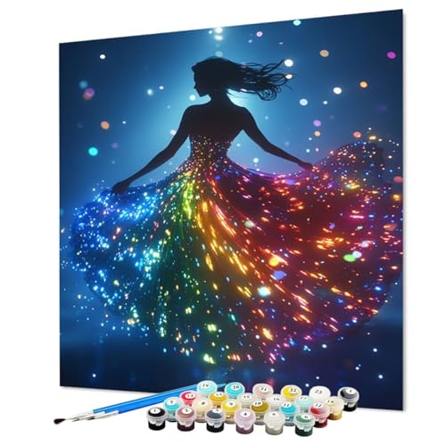 Malen Nach Zahlen Erwachsene Fantasie, Malen Nach Zahlen Frau, DIY Basteln Erwachsene Handgemalt Ölgemälde Set mit Pinsel und Acrylfarbe für Wand Deko, Geschenk für Frauen 40 x 55 cm (Model-1056) von LEYAUPGO