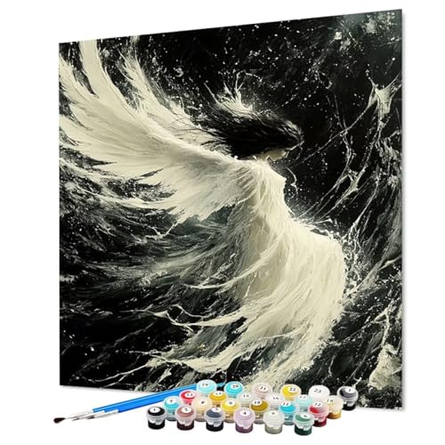 Malen Nach Zahlen Erwachsene Flügel, Malen Nach Zahlen Abstrakt, DIY Basteln Erwachsene Handgemalt Ölgemälde Set mit Pinsel und Acrylfarbe für Wand Deko, Geschenk für Frauen 80 x 110 cm (Model-0931) von LEYAUPGO