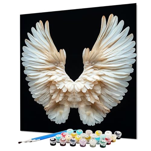 Malen Nach Zahlen Erwachsene Flügel, Malen Nach Zahlen Kunst, DIY Basteln Erwachsene Handgemalt Ölgemälde Set mit Pinsel und Acrylfarbe für Deko Wohnzimmer, Geschenk für Frauen 30 x 40 cm (Model-0942) von LEYAUPGO