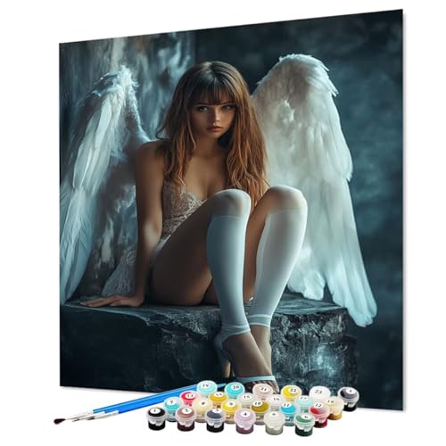 Malen Nach Zahlen Erwachsene Frau, Malen Nach Zahlen Engel, DIY Basteln Erwachsene Handgemalt Ölgemälde Set mit Pinsel und Acrylfarbe für Deko Wohnzimmer, Geschenk für Frauen 30 x 40 cm (Model-1065) Malen Nach Zahlen Erwachsene Frau, Malen Nach Zahlen Engel, DIY Basteln Erwachsene Handgemalt Ölgemälde Set mit Pinsel und Acrylfarbe für Deko Wohnzimmer, Geschenk für Frauen 30 x 40 cm (Model-1065) von LEYAUPGO