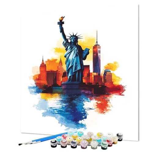 Malen Nach Zahlen Erwachsene Freiheitsstatue Malen Nach Zahlen Stadt Paint by Numbers mit Pinsel und Acrylfarben, DIY Bastelset Erwachsene Handgemalt Ölgemälde für Zimmer Deko 50 x 70 cm (Model-1248) Malen Nach Zahlen Erwachsene Freiheitsstatue Malen Nach Zahlen Stadt Paint by Numbers mit Pinsel und Acrylfarben, DIY Bastelset Erwachsene Handgemalt Ölgemälde für Zimmer Deko 50 x 70 cm (Model-1248) von LEYAUPGO