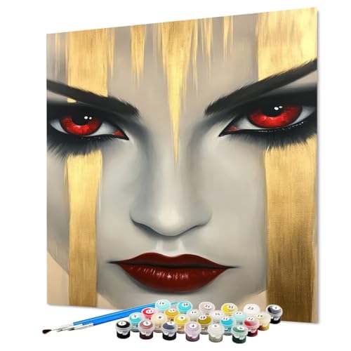 Malen Nach Zahlen Erwachsene Gesicht, Malen Nach Zahlen Kunst, DIY Basteln Erwachsene Handgemalt Ölgemälde Set mit Pinsel und Acrylfarbe für Wand Deko, Geschenk für Frauen 30 x 40 cm (Model-0738) von LEYAUPGO