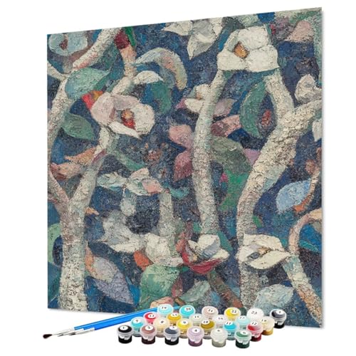 Malen Nach Zahlen Erwachsene Kunst Malen Nach Zahlen Abstrakt Paint by Numbers mit Pinsel und Acrylfarben, DIY Bastelset Erwachsene Handgemalt Ölgemälde für Deko Asthetik 70 x 95 cm (Model-1459) von LEYAUPGO