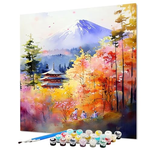 Malen Nach Zahlen Erwachsene Kunst Malen Nach Zahlen Baum Paint by Numbers mit Pinsel und Acrylfarben, DIY Bastelset Erwachsene Handgemalt Ölgemälde für Zimmer Deko Asthetik 50 x 70 cm (Model-0921) von LEYAUPGO