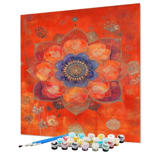 Malen Nach Zahlen Erwachsene Kunst Malen Nach Zahlen Blume Paint by Numbers mit Pinsel und Acrylfarben, DIY Bastelset Erwachsene Handgemalt Ölgemälde für Zimmer Deko Asthetik 70 x 95 cm (Model-0957) von LEYAUPGO