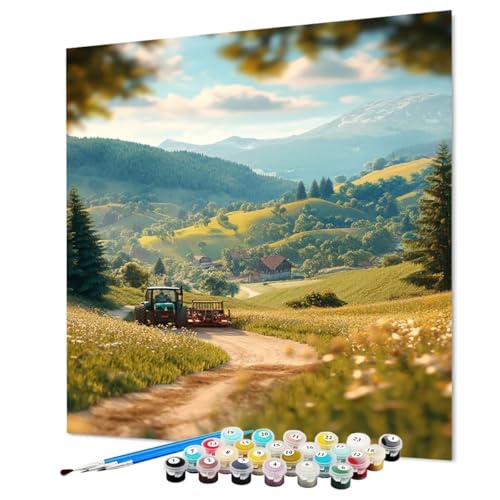 Malen Nach Zahlen Erwachsene Landschaft, Malen Nach Zahlen Traktor, DIY Basteln Erwachsene Handgemalt Ölgemälde Set mit Pinsel und Acrylfarbe für Wand Deko, Geschenk für Frauen 40 x 55 cm (Model-1322) Malen Nach Zahlen Erwachsene Landschaft, Malen Nach Zahlen Traktor, DIY Basteln Erwachsene Handgemalt Ölgemälde Set mit Pinsel und Acrylfarbe für Wand Deko, Geschenk für Frauen 40 x 55 cm (Model-1322) von LEYAUPGO