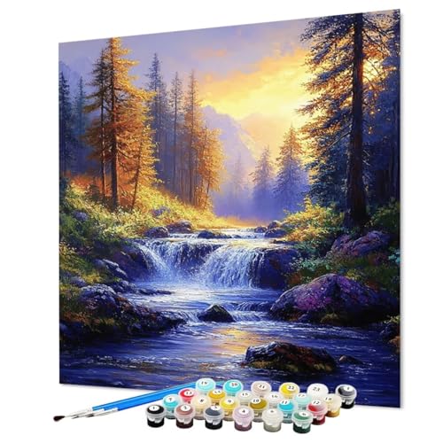Malen Nach Zahlen Erwachsene Landschaft Malen Nach Zahlen Pflanze Paint by Numbers mit Pinsel und Acrylfarben, DIY Bastelset Erwachsene Handgemalt Ölgemälde für Zimmer Deko 50 x 70 cm (Model-0925) von LEYAUPGO