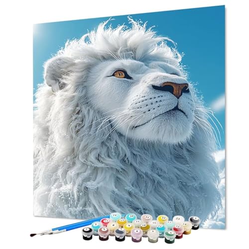 Malen Nach Zahlen Erwachsene Löwe, Malen Nach Zahlen Tier, DIY Basteln Erwachsene Handgemalt Ölgemälde Set mit Pinsel und Acrylfarbe für Deko Wohnzimmer, Geschenk für Frauen 100 x 135 cm (Model-1464) von LEYAUPGO